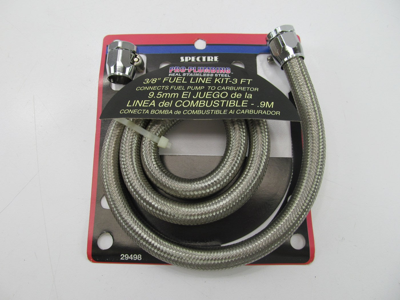 Spectre 29498 3/8'' X 3 Feet Stainless Steel Flex Fuel Line Hose