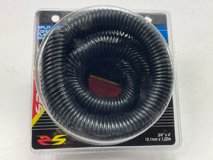 Spectre 29841 Convoluted Black Split Loom Tubing - 3/4'' X 4' Long
