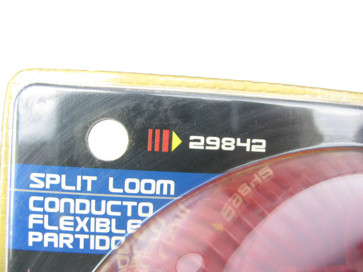Spectre 29842 Convoluted Red Split Loom Tubing - 3/4'' X 4' Long