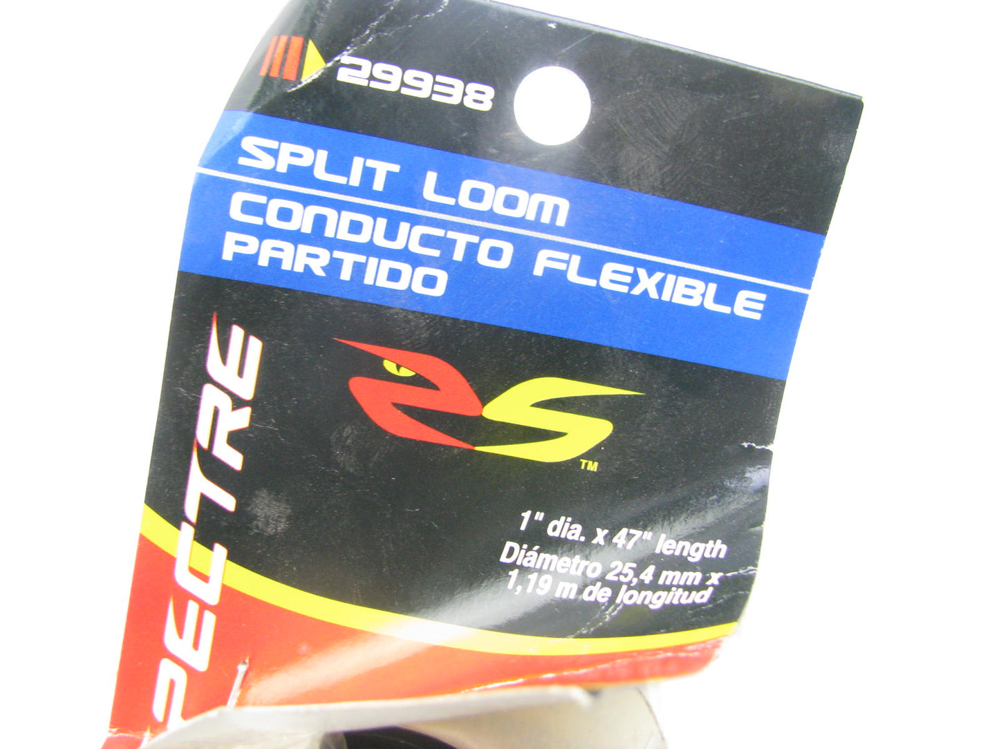 Spectre 29938 Chrome Convoluted Plastic Split Wire Loom - 1'' Diameter X 48'' Long