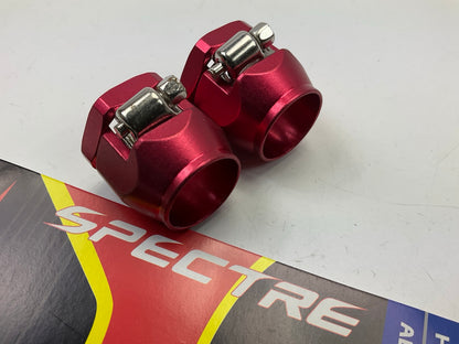 (2) Spectre 3162 Hose Clamps Magna-Clamp Red Anodized For 1/2'' ID & -10 AN Hose