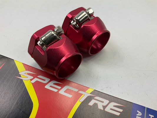 (2) Spectre 3162 Hose Clamps Magna-Clamp Red Anodized For 1/2'' ID & -10 AN Hose
