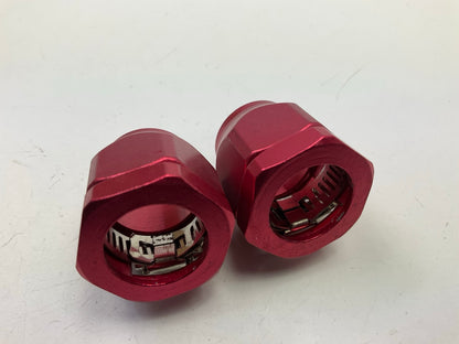 (2) Spectre 3162 Hose Clamps Magna-Clamp Red Anodized For 1/2'' ID & -10 AN Hose