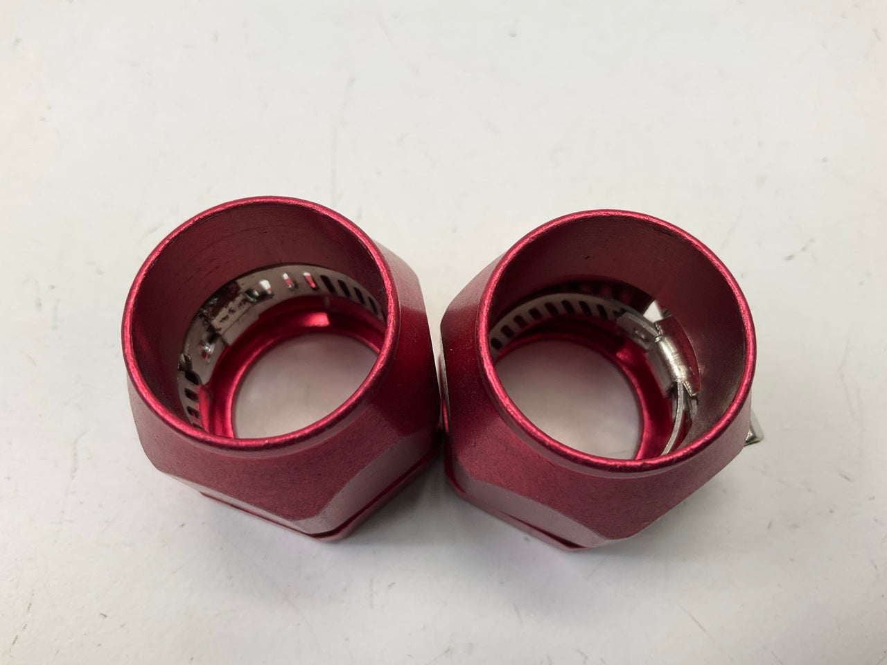 (2) Spectre 3162 Hose Clamps Magna-Clamp Red Anodized For 1/2'' ID & -10 AN Hose