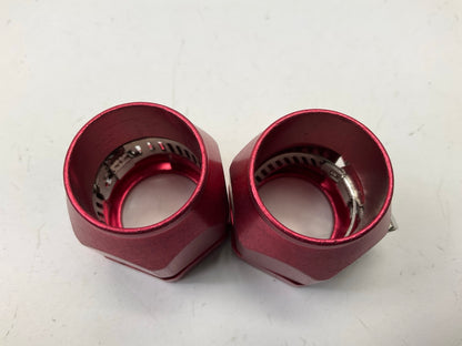 (2) Spectre 3162 Hose Clamps Magna-Clamp Red Anodized For 1/2'' ID & -10 AN Hose