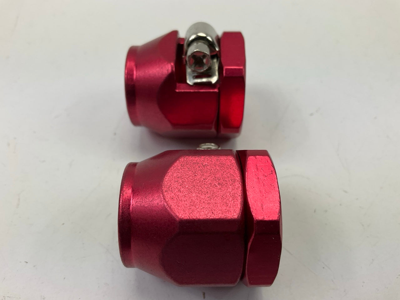 (2) Spectre 3162 Hose Clamps Magna-Clamp Red Anodized For 1/2'' ID & -10 AN Hose