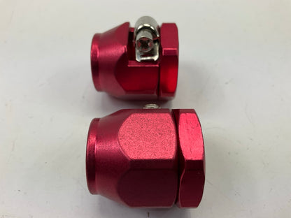 (2) Spectre 3162 Hose Clamps Magna-Clamp Red Anodized For 1/2'' ID & -10 AN Hose