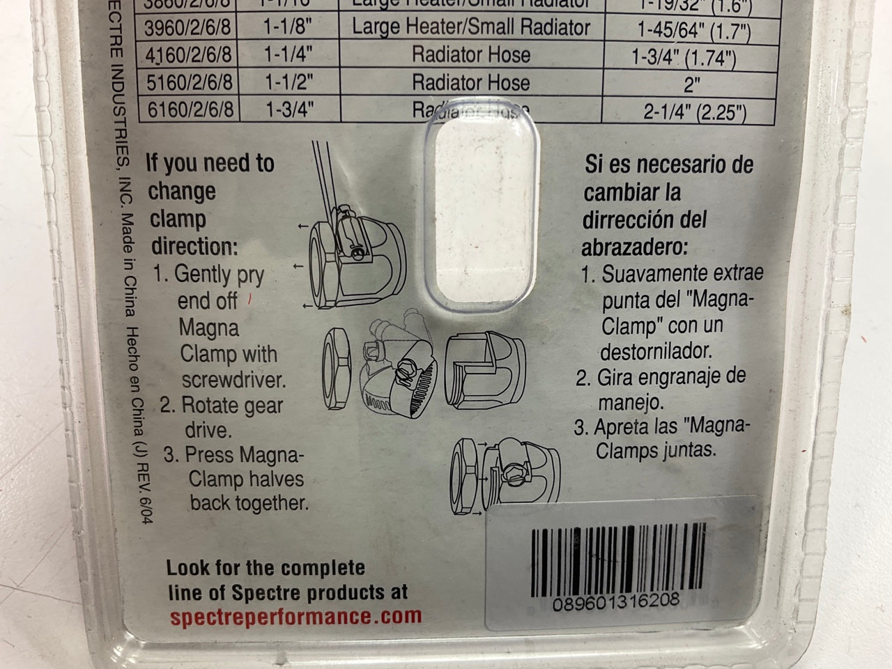 Spectre 3162 Magna-Clamp Red Anodized Hose Clamp For 1/2'' ID & -10 AN Hose