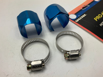 Spectre 3356B Pro-Hex Hose End Fittings, Pair, Anodized Blue, For 3/4'' ID Hose