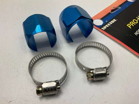 Spectre 3356B Pro-Hex Hose End Fittings, Pair, Anodized Blue, For 3/4'' ID Hose