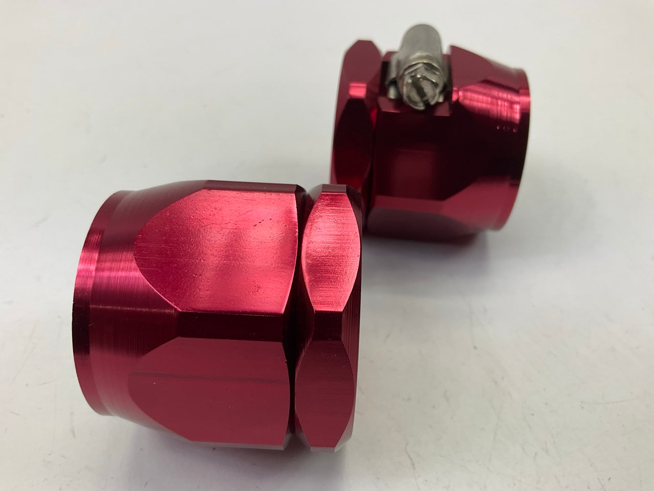 (2) Spectre 3862 Magna-Clamp 1-1/16 ID 1.60'' OD Radiator Hose Clamps - Red Alum.