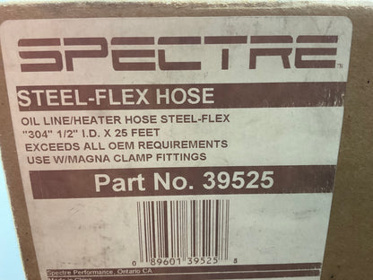 Spectre 39525 Stainless Steel Flex 1/2'' Oil Cooler / Heater Hose 25 Ft. Roll 25'