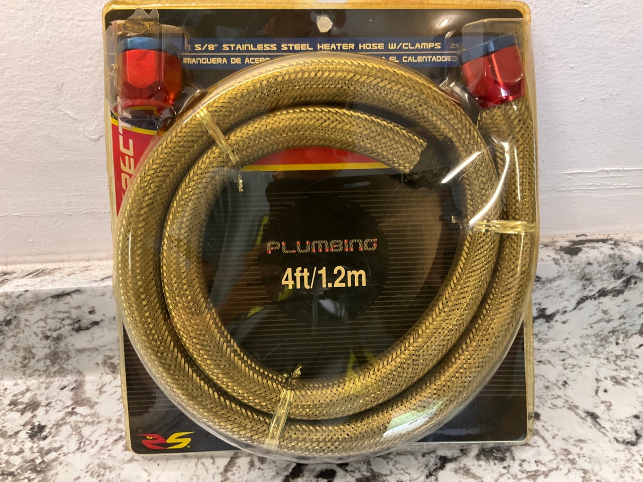 Spectre 39690 Premium Braided Stainless Steel Flex Heater Hose, 5/8'' X 4 Feet
