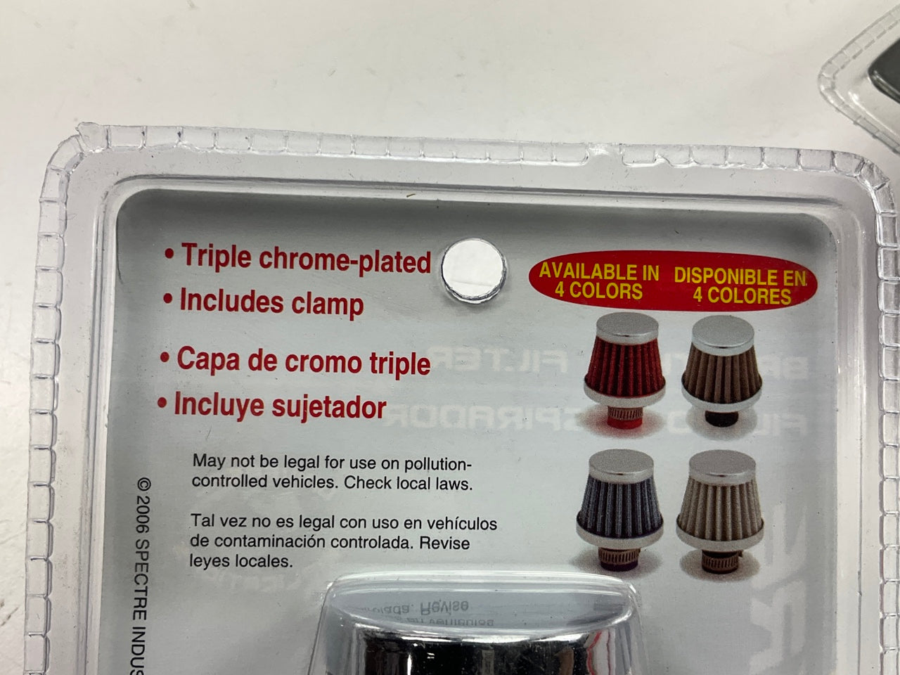(2) Spectre 3995 Stainless Mini Breather Crankcase Vent Filter, 8-12mm 3/8''-1/2''