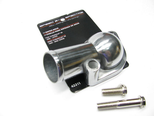 Spectre Chrome Plated Aluminum Thermostat Housing Water Neck 66-up Chevy SBC BBC