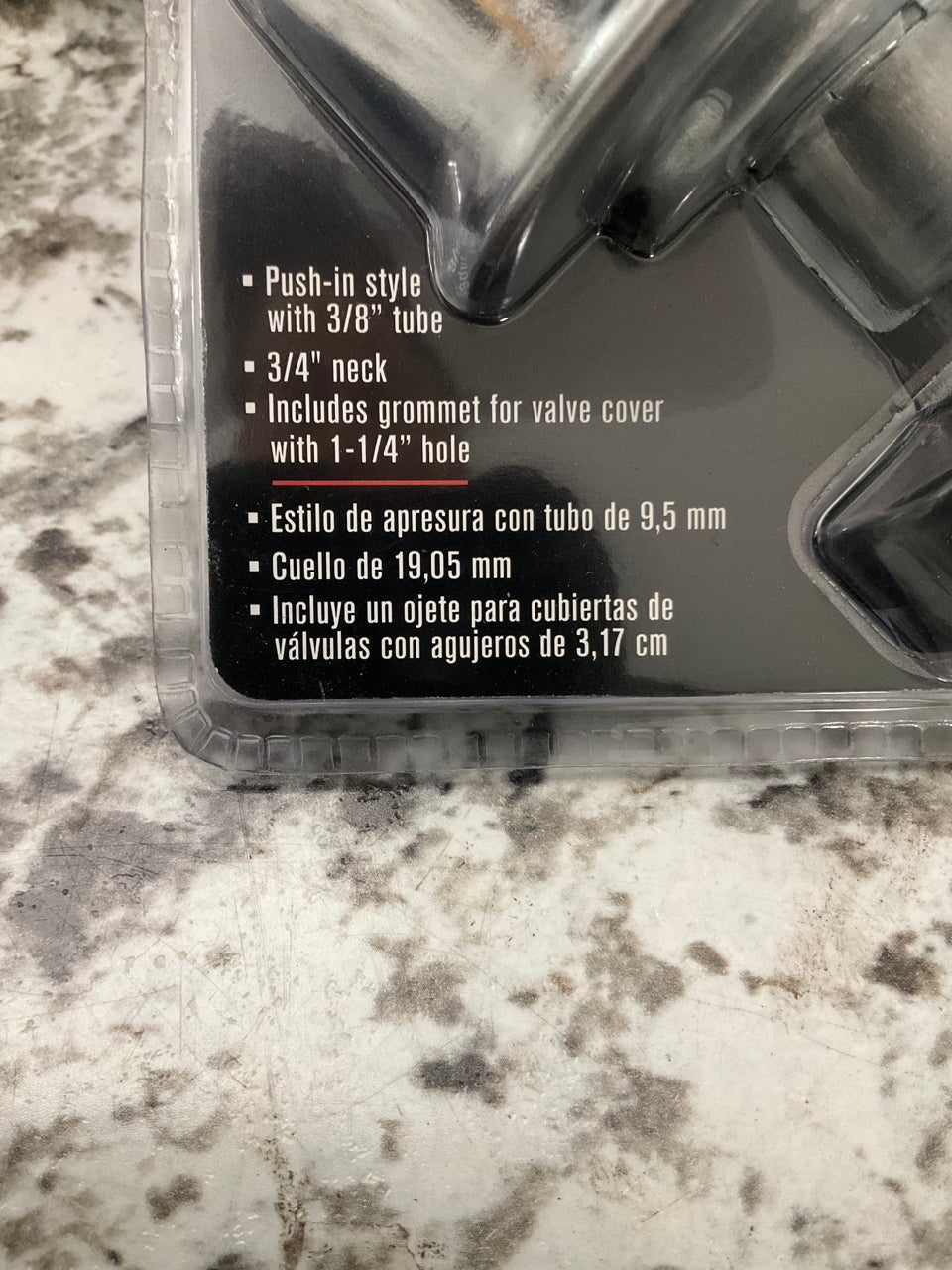Spectre 4290 PCV Valve Cover Breather, 3/4'' Push In