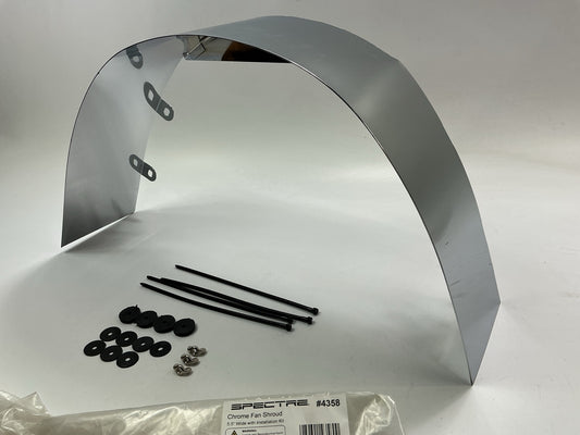 MISSING 1 WASHER & 1 NUT - Spectre 4358 5'' Chrome Fan Shroud, SOLD AS SHOWN