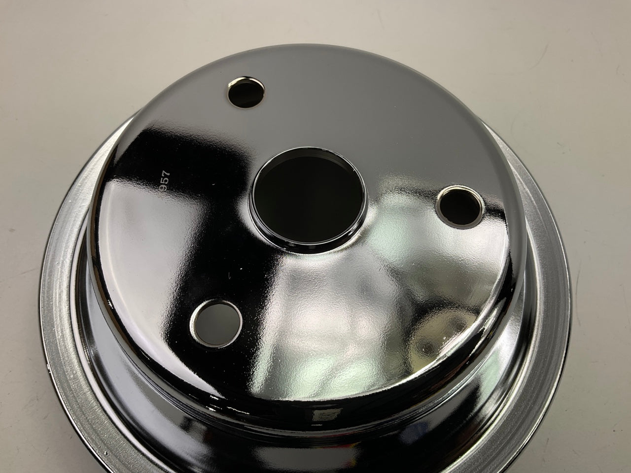 Spectre 4438 Double Groove Chrome Crankshaft Crank Pulley - 1969-85 SBC Chevy V8
