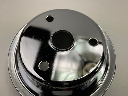 Spectre 4438 Double Groove Chrome Crankshaft Crank Pulley - 1969-85 SBC Chevy V8