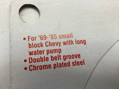 Spectre 4438 Double Groove Chrome Crankshaft Crank Pulley - 1969-85 SBC Chevy V8