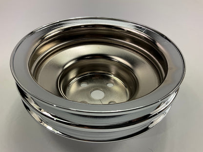Spectre 4494 Chrome Double Belt Water Pump Pulley 65-66 Ford 289 SBF 5-7/8'' Dia.