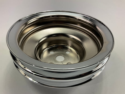 Spectre 4494 Chrome Double Belt Water Pump Pulley 65-66 Ford 289 SBF 5-7/8'' Dia.