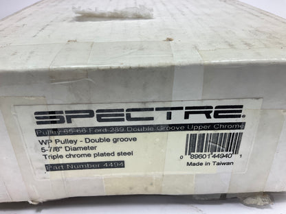 Spectre 4494 Chrome Double Belt Water Pump Pulley 65-66 Ford 289 SBF 5-7/8'' Dia.