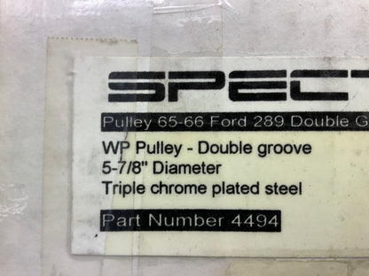 Spectre 4494 Chrome Double Belt Water Pump Pulley 65-66 Ford 289 SBF 5-7/8'' Dia.