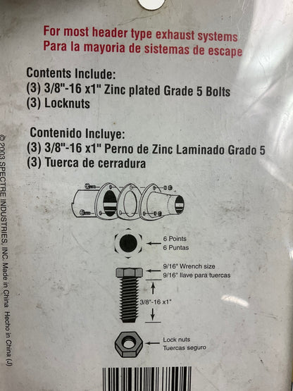 BOLT Pack For Dual Exhaust Header Collectors - Includes 6 Bolts & Nuts