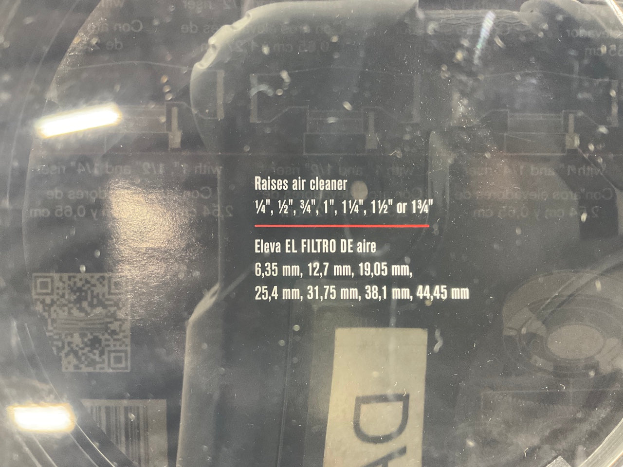 Spectre Performance 4954 Air Cleaner Riser Kit 5.125'' Neck, Raises By .25''-1.75''