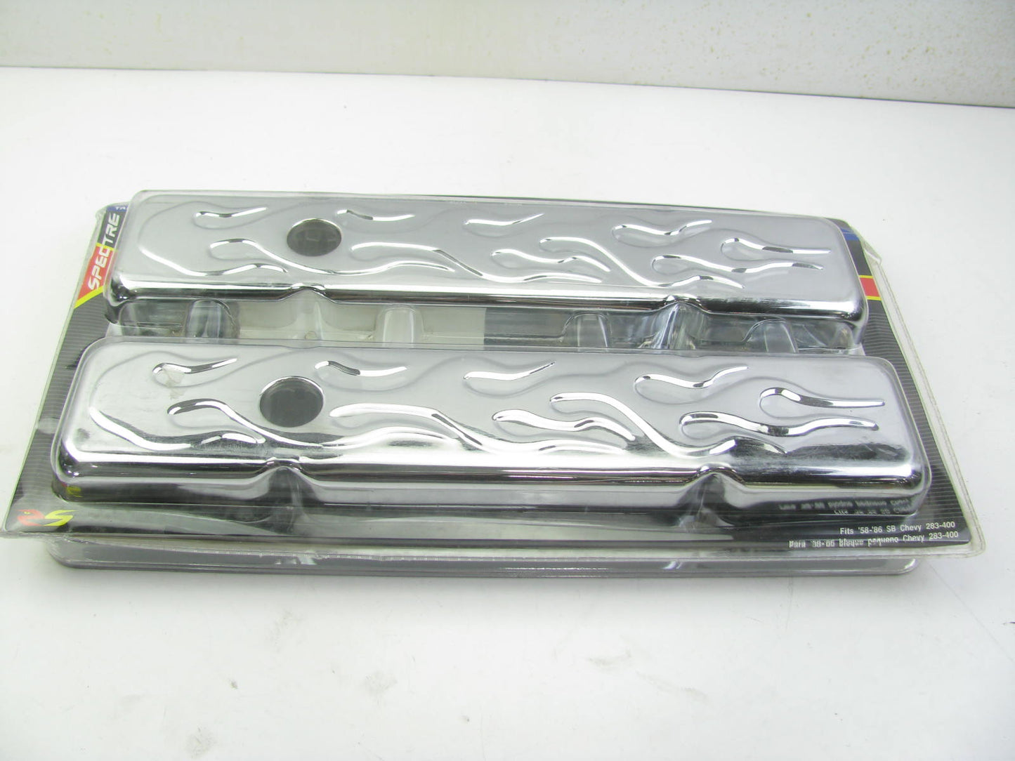 Spectre 5218 Engine Valve Covers 58-86 Small Block Chevrolet SBC V8 Flame Design