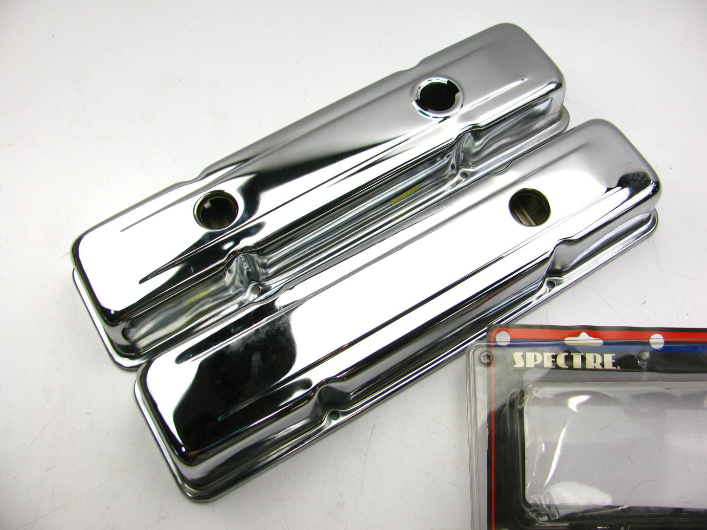 Spectre 5258 Chrome Engine Valve Covers For 1958-1986 Chevrolet SBC 265-400