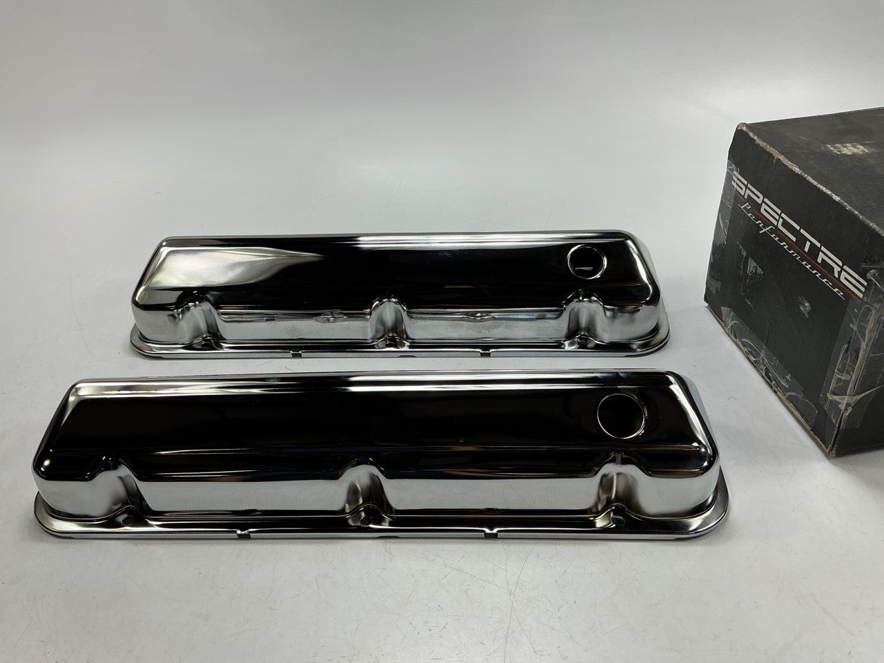 Spectre 5270 Chrome Plated Engine Valve Covers - Ford FE 332-428 V8