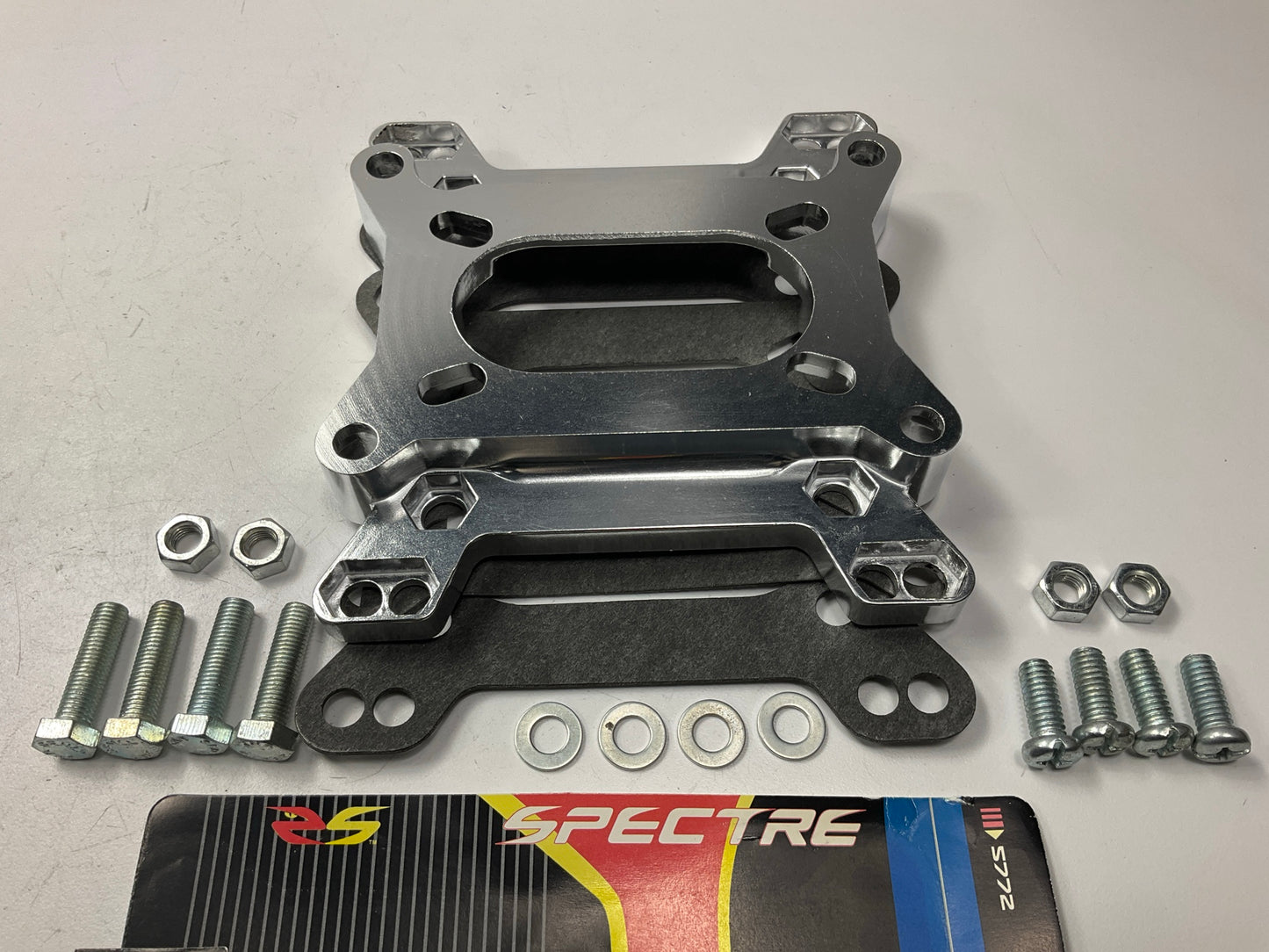 OPEN BOX Spectre 5772 Aluminum Carburetor Adapter Spacer Kit - 2-BBL To 4-BBL