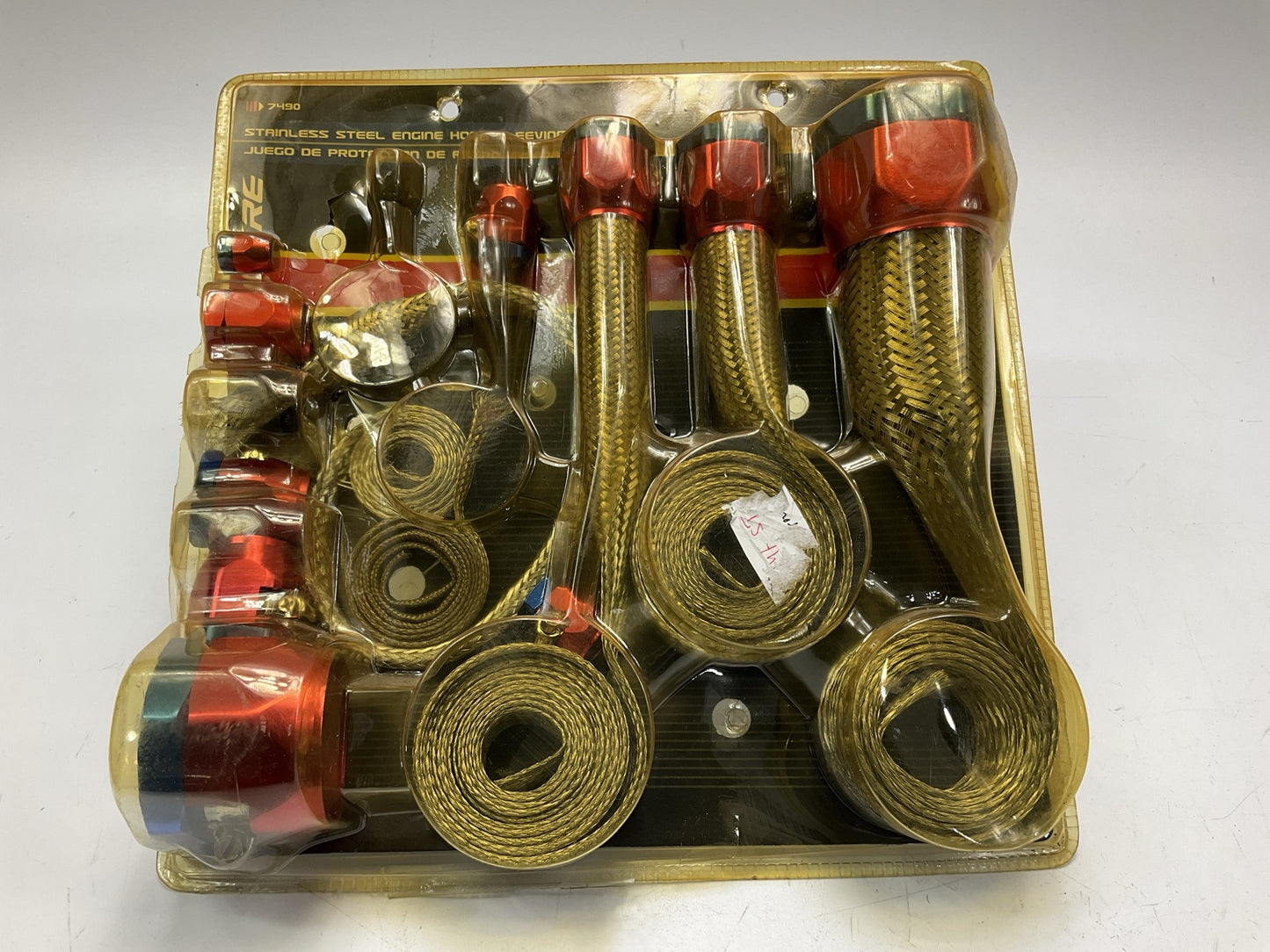 OPEN BOX - Spectre 7490 Stainless Steel Hose Kit Red/Blue Magnaclamp End Caps