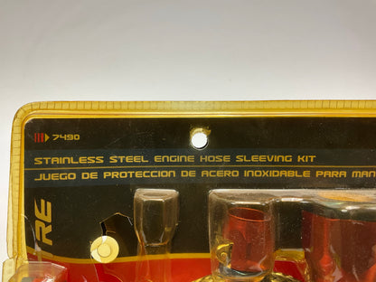 OPEN BOX - Spectre 7490 Stainless Steel Hose Kit Red/Blue Magnaclamp End Caps