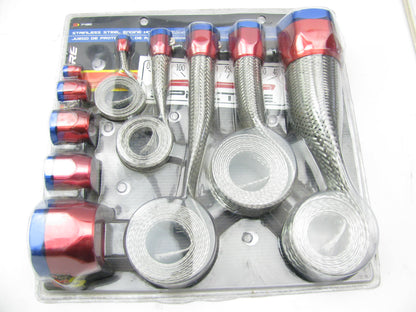 Spectre 7490 Magnabriad Stainless Steel Hose Kit Red/Blue Magnaclamp End Caps