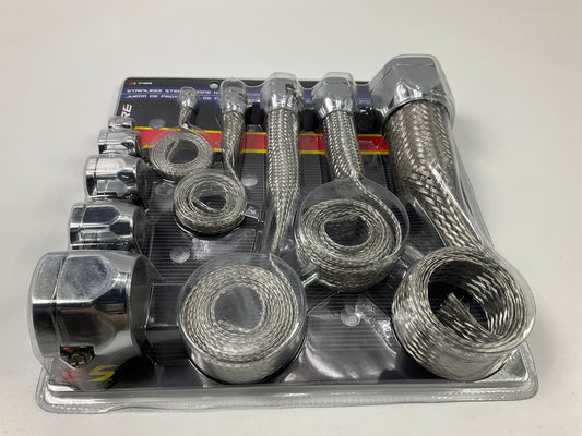 Spectre 7498 304SS Stainless Steel Engine Bay Hose Sleeving Sleeve Kit W/ Clamps