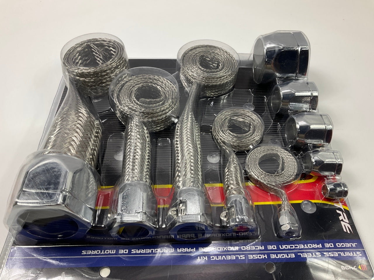 Spectre 7498 304SS Stainless Steel Engine Bay Hose Sleeving Sleeve Kit W/ Clamps