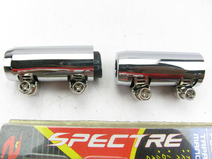 Spectre 7888 Chrome 3/8'' Fuel Line Hose End Covers W/ Clamps