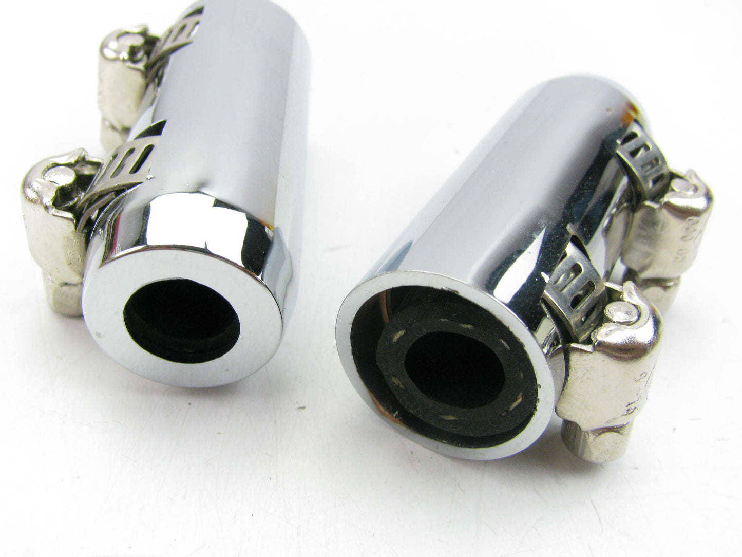 Spectre 7888 Chrome 3/8'' Fuel Line Hose End Covers W/ Clamps