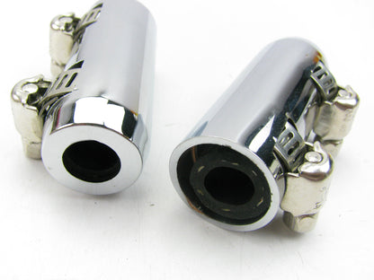Spectre 7888 Chrome 3/8'' Fuel Line Hose End Covers W/ Clamps