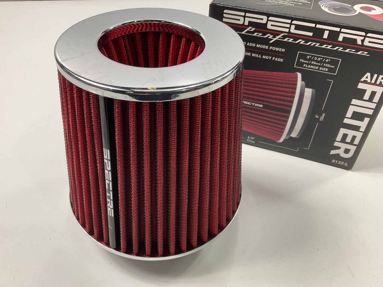 Spectre 8132L High Flow Cold Air Intake Air Filter - 3''/3.5''/4'' Inlet, 5.5'' Tall