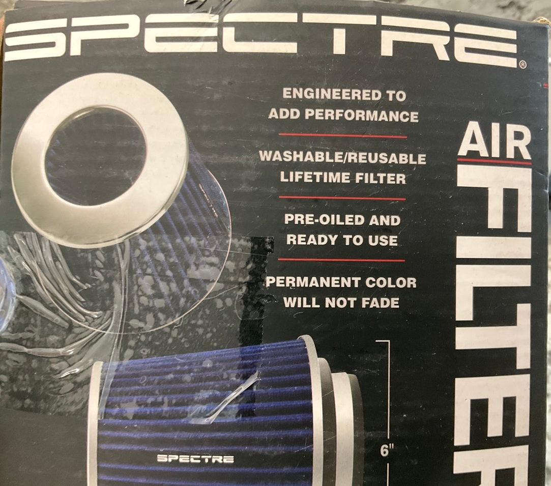 Spectre 8136 Performance Chrome Clamp-On Air Filter 3''/3.5''/4'' Tube, 6.75'' Tall