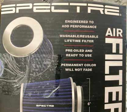 Spectre 8136 Performance Chrome Clamp-On Air Filter 3''/3.5''/4'' Tube, 6.75'' Tall
