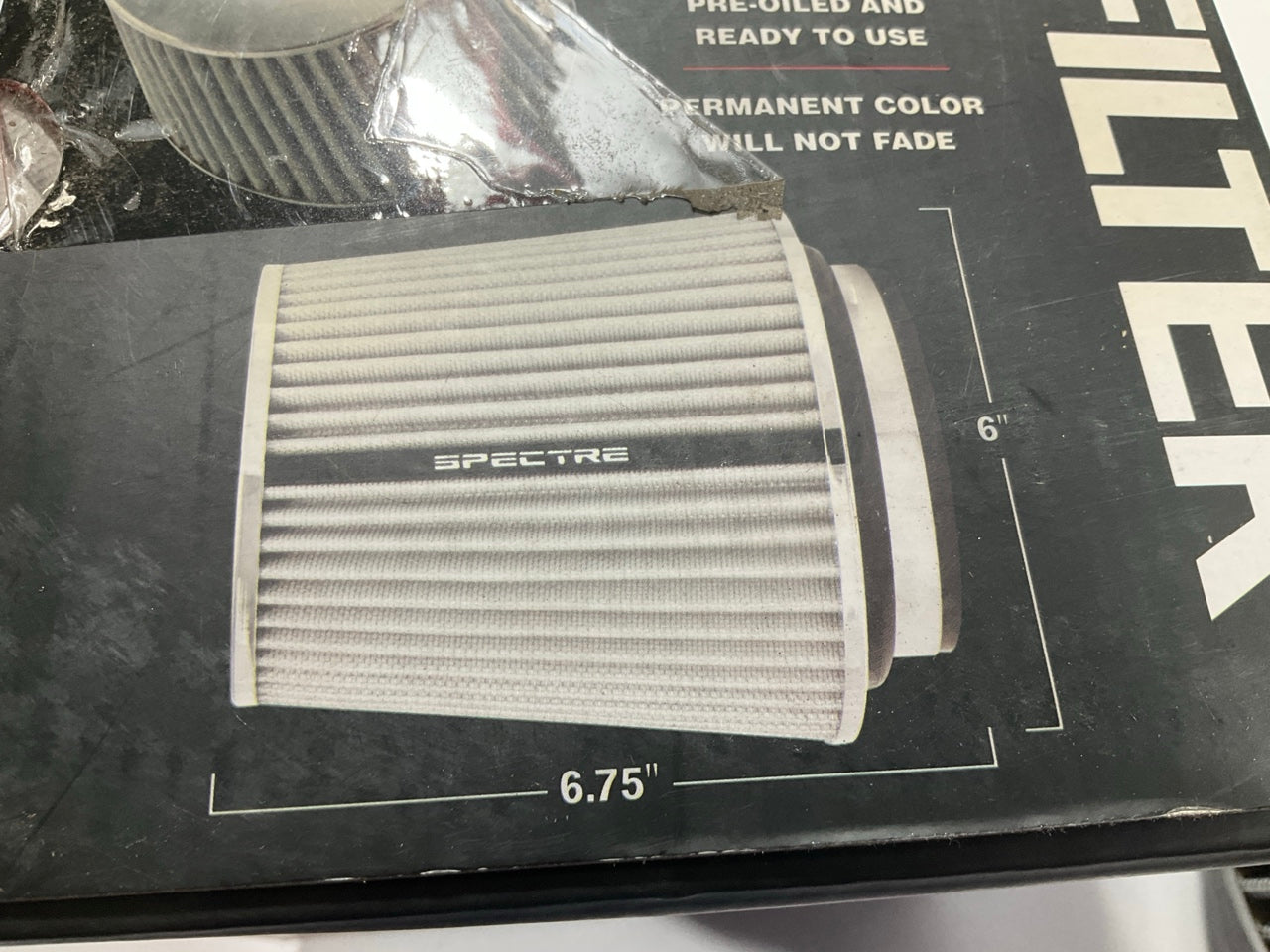 Spectre 8138 Cold Air Intake Air Filter - 3'', 3.5'' Or 4'' Inlet, 6.75'' Tall