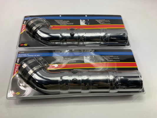 (2) Spectre 8208 3'' 76mm Cold Air Intake Hose Tube Kit Plastic Chrome