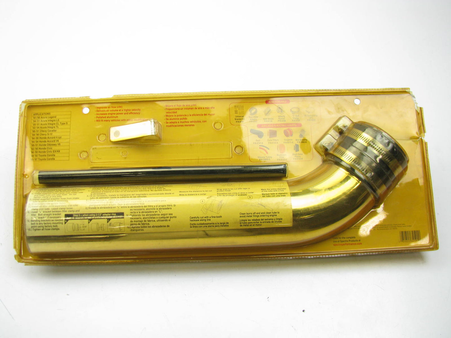 Spectre 8219 3'' Universal Air Intake Tube Kit Polished Aluminum