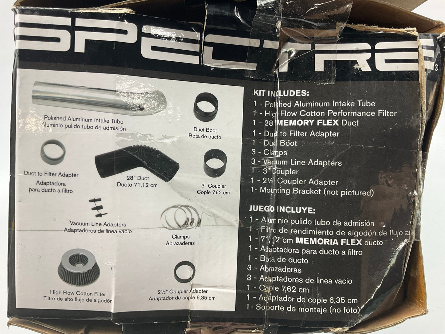 SCRATCHED, SEE PHOTOS Spectre 8220 UNIVERSAL 3'' Cold Air Intake System W/ Filter