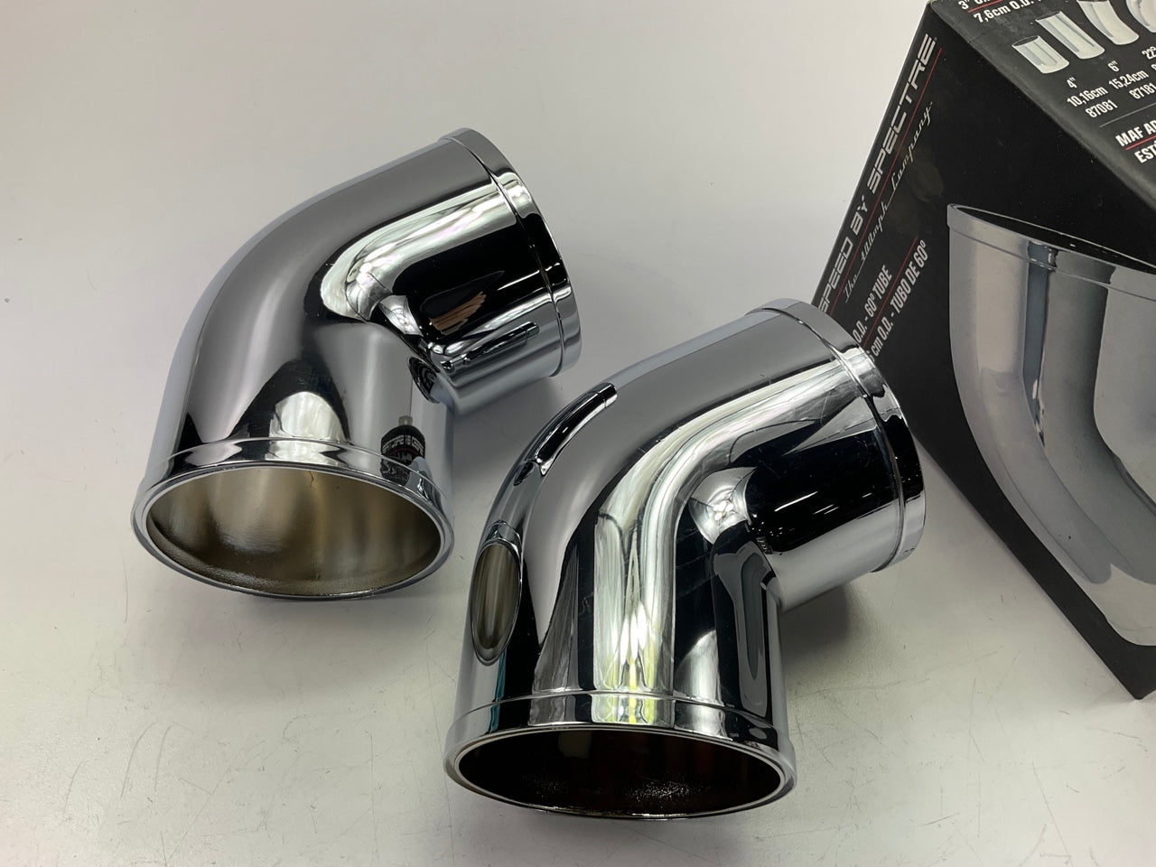 (2) Spectre 86681 Dual Cold Air Intake System 60 Degree Bend Air Tube ...
